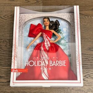 NEW 2019 Holiday Barbie Doll in Festive Red and White Gown